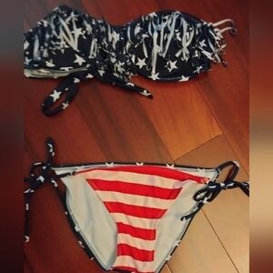 Bikini sz medium red white blue